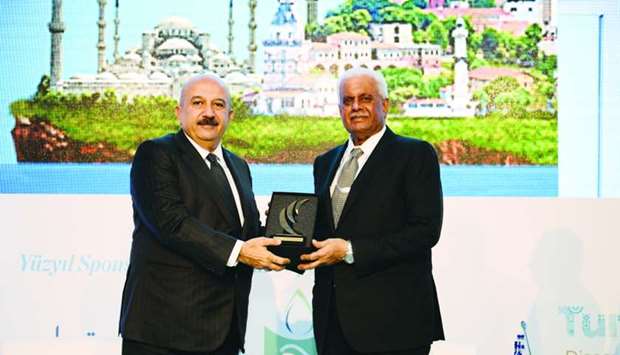 HE al-Attiyah being honoured at the 8th Bosphorus Summit in Istanbul, Turkey.