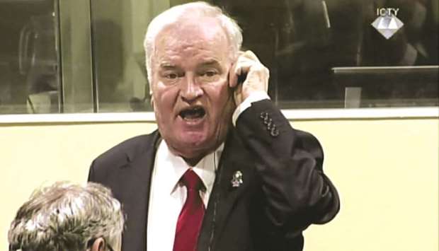 (File photo) Bosnian Serb military chief Ratko Mladic.