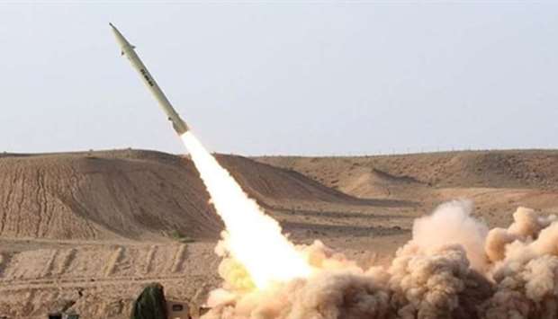 A Houthi missile being fired. File picture