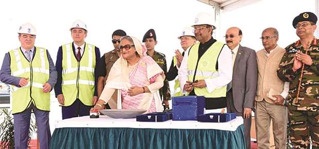 Prime Minister Sheikh Hasina inaugurates the main construction work on Bangladeshu2019s first nuclear power plant.