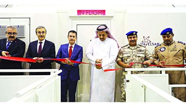 HE the Minister of State for Defence Affairs Dr Khalid bin Mohamed al-Attiyah and Turkish Defence Minister Nurettin Canikli opening the training centre.