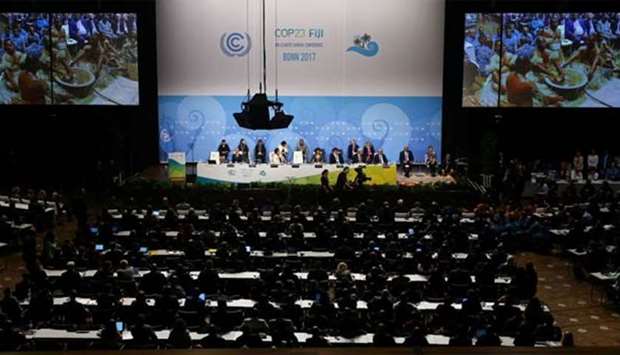 The opening ceremony of the COP23 UN Climate Change Conference 2017 is pictured in Bonn on Monday.