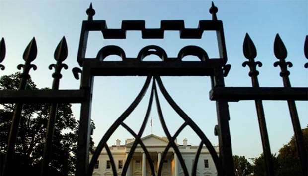 The White House is seen through the front gates in Washington.