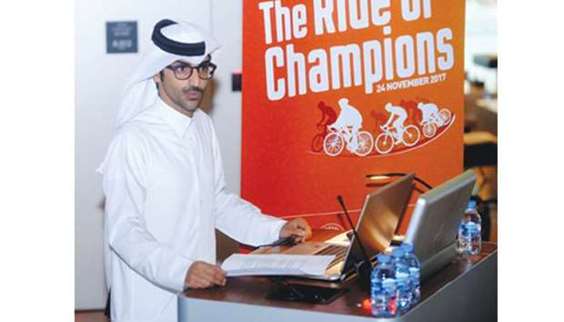 Dr Abdulaziz al-Kuwari addressing the media. PICTURE: Shemeer Rasheed