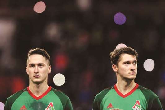 Lokomotiv Moscowu2019s midfielders Anton Miranchuk (left) and Aleksey Miranchuk.