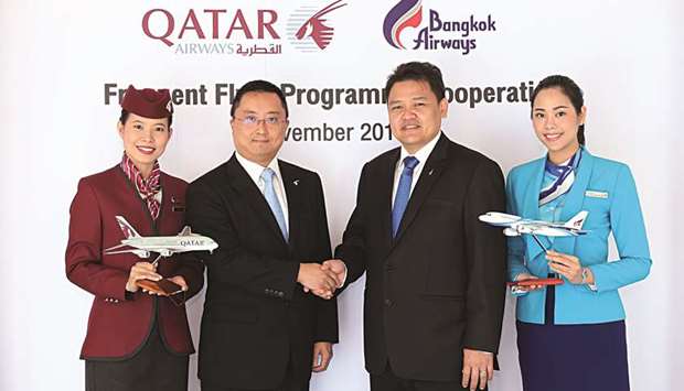 Qatar Airways has launched a frequent flyer programme partnership with Bangkok Airways.