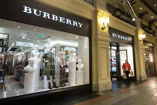 A Burberry Group boutique at a department store in Moscow. The groupu2019s share price tumbled 9.32% to u00a318 yesterday, topping Londonu2019s fallers board.