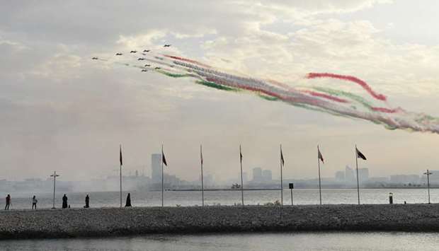 The Frecce Tricolori enthralled spectators with exhilirating maneuvers.