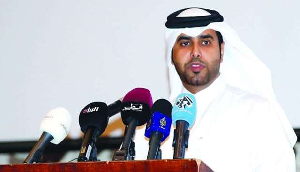DCMF official Hamad al-Marri speaks at the forum