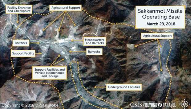 A Digital Globe satellite image shows what CSIS reports is an undeclared missile operating base at Sakkanmol