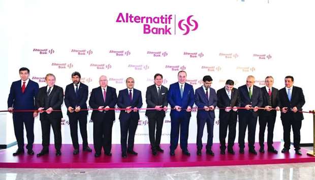 Commercial Bank and Alternatif Bank officials at the opening of the new head office of Alternatif Bank in Istanbul