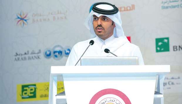 Ooredoo chief business officer Sheikh Nasser bin Hamad bin Nasser al-Thani speaking at the ISFS.