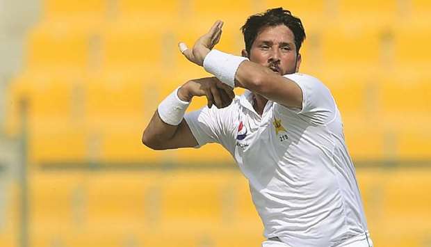 Leg-spinner Yasir Shah finished with 5-110 u2014 the 14th time he has taken five wickers in a Test innings. (AFP)