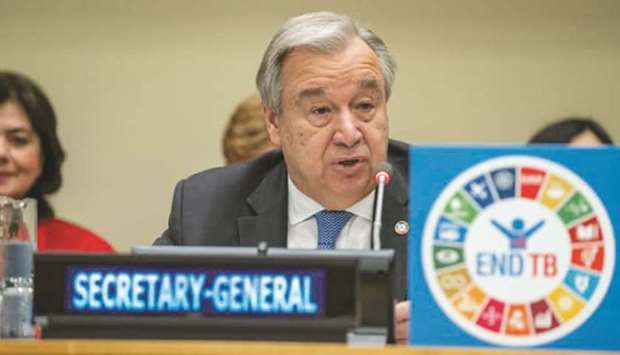 File photo of United Nations Secretary-General Ant?nio Guterres addressing the opening segment of the Interactive Civil Society Hearing, part of the preparatory process towards the General Assembly High-level Meeting on Tuberculosis. PICTURE: Cia Pak / UN