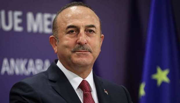 Turkey's Foreign Minister Mevlut Cavusoglu attends a news conference in Ankara