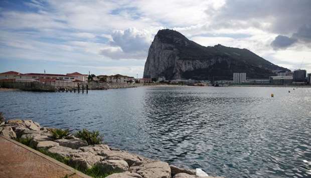 The Rock of the British overseas territory of Gibraltar, historically claimed by Spain, is seen from the Spanish city of La Linea de la Concepcion, southern Spain