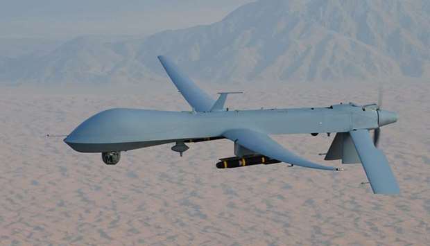 A drone flies over Yemeni territory. File picture