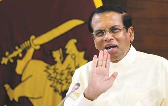 Sri Lankau2019s President Maithripala Sirisena speaks during a meeting with Foreign Correspondents Association at his residence in Colombo, Sri Lanka.