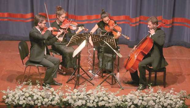 PERFORMANCE: Adorno Quartet recently performed European classical music at Qatar National Theatre Hall. Photos by Jayan Orma