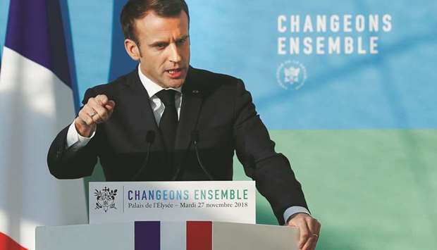 Macron: You cannot chant in the same slogan: u2018cut taxes and build more cru00e8ches, schoolsu2019.