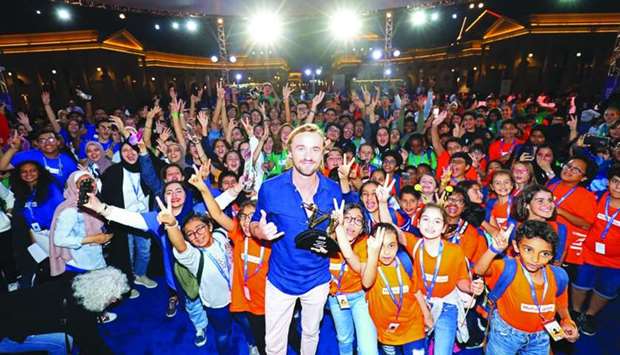 The young jurors at Ajyal Film Festival are all smiles in the company of Harry Potter star Tom Felton