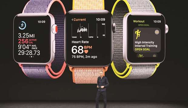 Apple CEO Jeff Williams speaks about Apple Watch during an event at the Steve Jobs Theater in Cupertino, California (file). The new study, details of which were published on Thursday by Stanford University researchers, will use the watchu2019s sensors to detect possible atrial fibrillation. People who have the condition are at risk of blood clots and strokes.