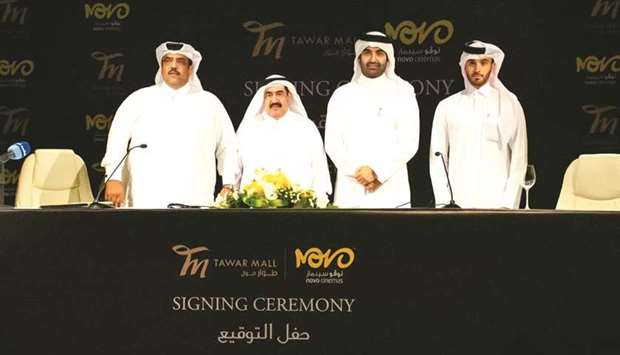 Officials at the agreement-signing ceremony.