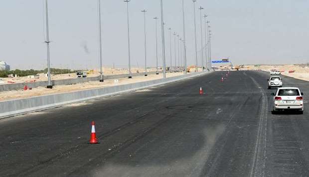 A view of the Al Khor Expressway under construction near the Stadium in Lusail where World Handball Championship was held in 2015