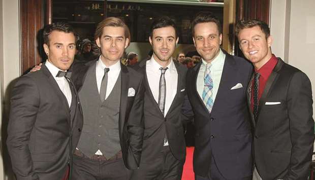 NO MORE: Timmy Matley, centre, with his fellow band members from The Overtones.