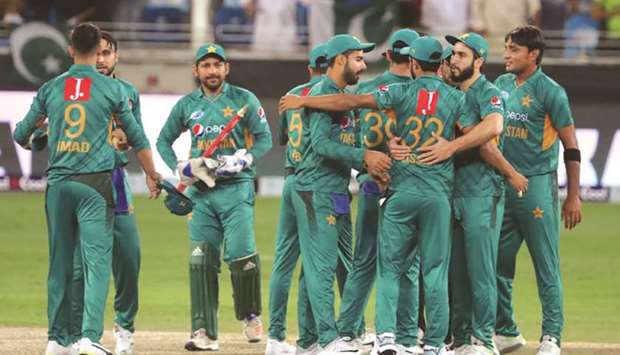 Captain Sarfraz Ahmed (third from left) and his young side have won 17 of their 19 matches with two losses this year. (AFP)