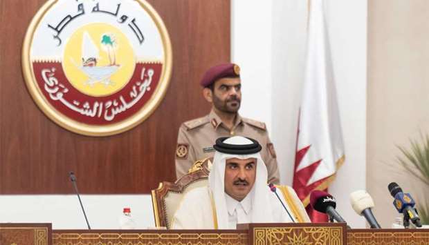 His Highness the Amir Sheikh Tamim bin Hamad Al-Thani inaugurates the 47th ordinary session of the Advisory Council