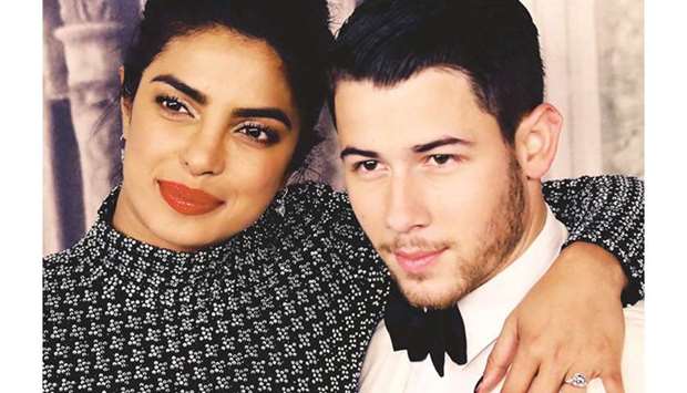 WEDDING BELLS: Priyanka Chopra, left, with Nick Jonas.