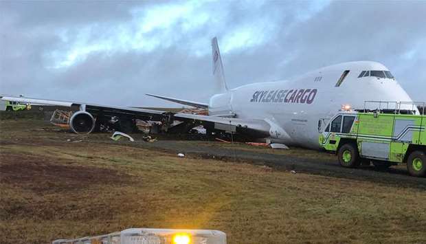 Boeing 747 cargo jet went off the runway at the Halifax airport in eastern Canada