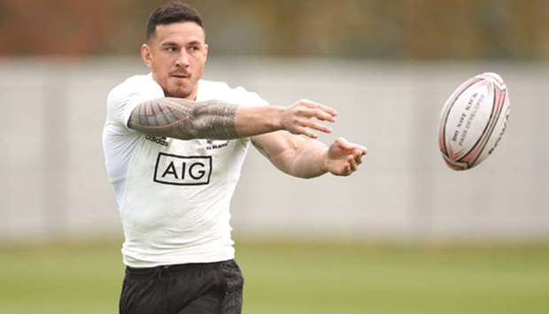 New Zealandu2019s Sonny Bill Williams trains in London yesterday. (Reuters)