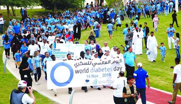 A view of the Annual Diabetes Walkathon taken out Friday at the Oxygen Park in Education City by Qatar Diabetes Association. PICTURE: Jayaram.