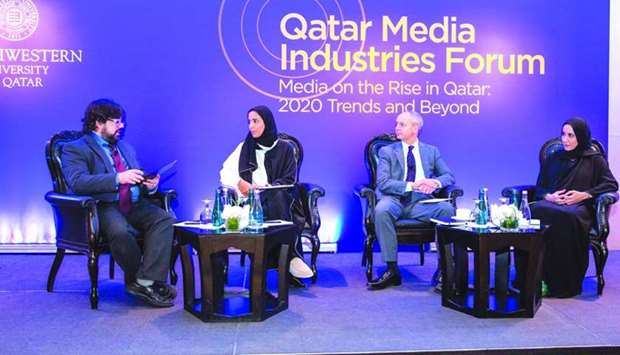 From left: Eddy Borges-Rey, Fatima al-Kuwari, Steve Morris and Hayfa al-Abdulla at the forum.