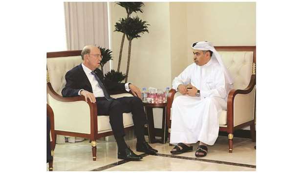 HE al-Kuwari and Ross discussing steps to enhance bilateral trade and business relations.