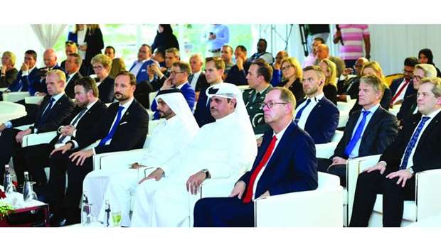 Crown Prince Haakon of Norway, Torbj?rn R?e Isaksen Norwayu2019s Minister of Trade and Industry, the chief executive officers of Hassad and Yara along with other Norwegian and Qatari officials attending the ceremony. PICTURES: Ram Chand