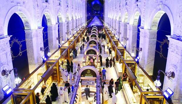 A view of the stalls at Asjad Jewellery Exhibition which opened Friday at Al Hazm. PICTURES: Jayaram.