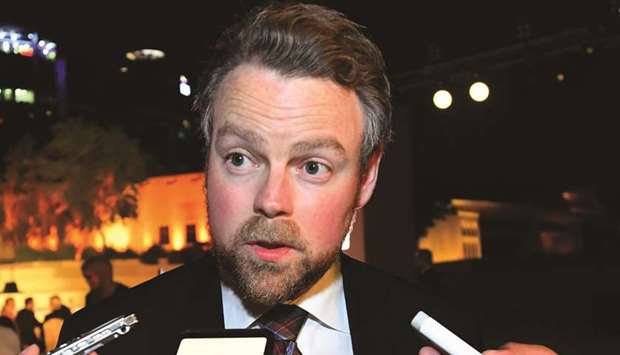 Isaksen speaking to the media on the sidelines of the gala dinner held at the National Museum of Qatar on Monday night. PICTURE: Ram Chand