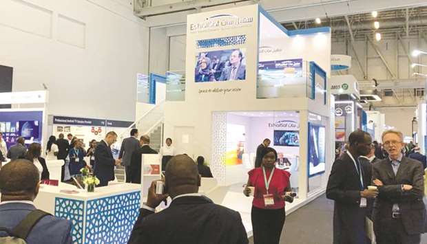 The Esu2019hailSat stand at AfricaCom 2019.