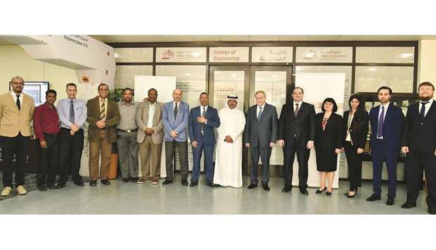 Officials of Qatar Universityu2019s (QU) Gas Processing Center (GPC) and Rosneft International Center for Research and Development u2014 QSTP with dignitaries after signing the agreement.