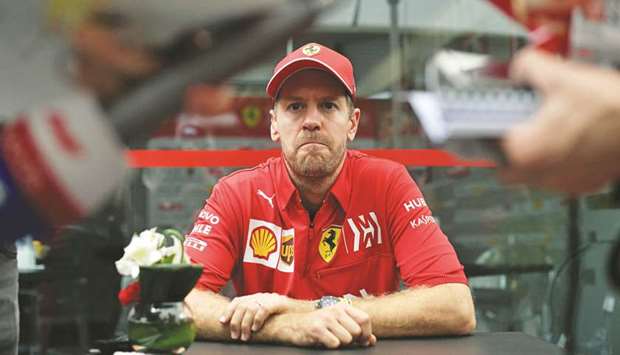 Sebastian Vettel at the Interlagos racetrack in Sao Paulo, Brazil, yesterday. (AFP)