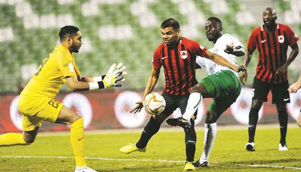 Action from the Ooredoo Cup match between Al Rayyan and Al Ahli.