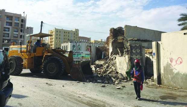 Old, dilapidated buildings demolished in Doha