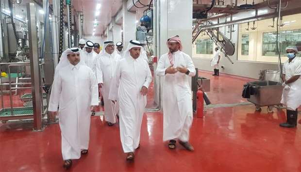 HE the Prime Minister and Minister of Interior Sheikh Abdullah bin Nasser bin Khalifa al -Thani visiting the Al-Wakra Central Market with other dignitaries.