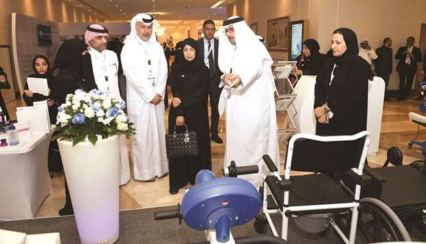 HE Dr Hanan Mohamed al-Kuwari during a tour of the forum.