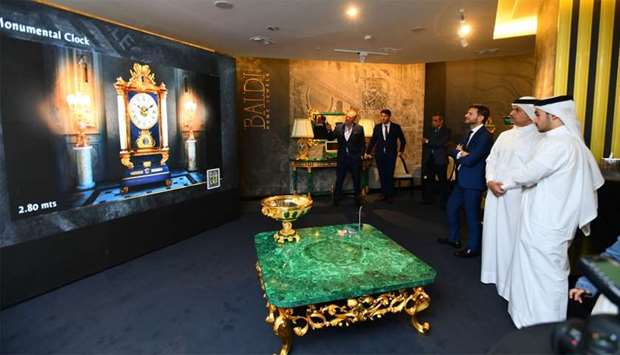Chief executive officer Luca Baldi delivers a presentation in the presence of Italian ambassador Pasquale Salzano, Alfardan Jewellery chief operating officer Antoine Berberi, UDC president & CEO Ibrahim Jassim al-Othman, and other VIPs and guests. PICTURES: Ram Chand.