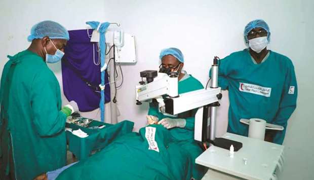 QRCS team performing cataract surgery in Sudan.