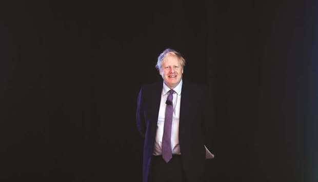 Prime Minister Boris Johnson speaks at the annual CBI conference in London yesterday.